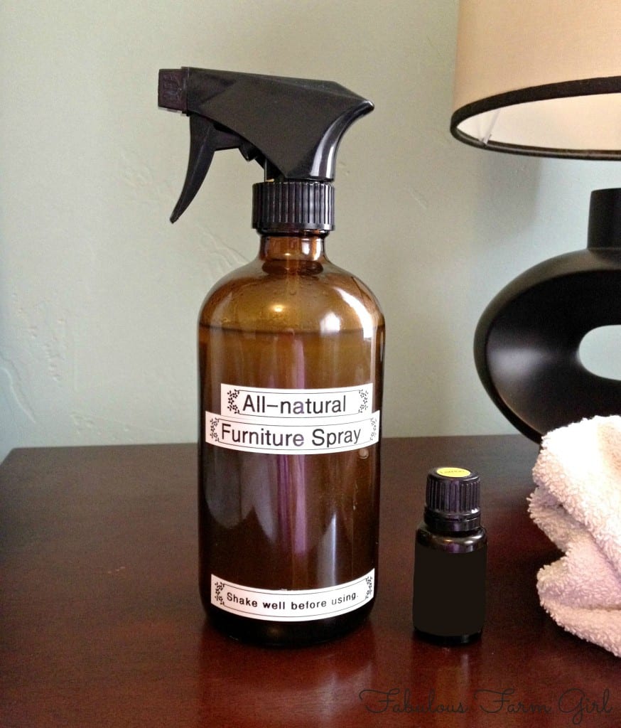 Want to make your own Furniture Spray? This fun & easy recipe by FabulousFarmGirl is homemade with a few all-natural ingredients & Essential Oils (EOs)! Fabulous!