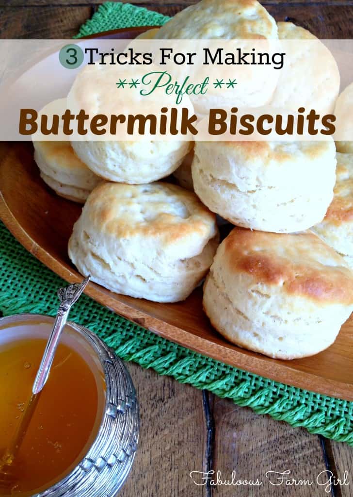 3 Tricks For making Perfect Buttermilk Biscuits by FabulousFarmGirl. These simple tricks will have you making the best buttermilk biscuits your family has ever tasted. Yum!